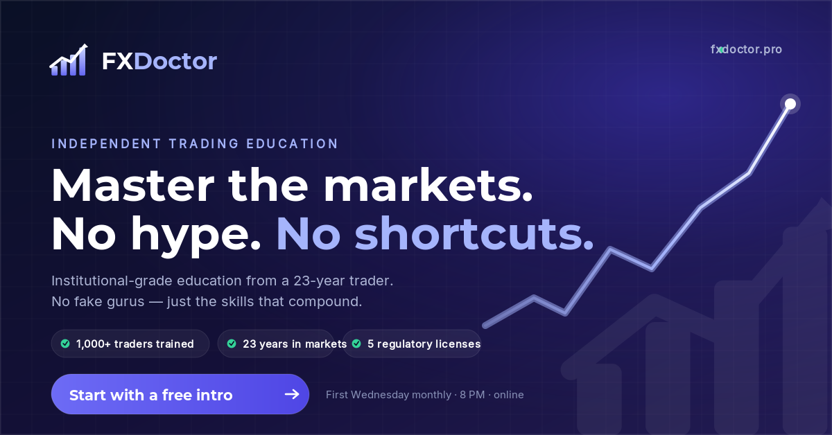FXDoctor — independent trading education. Master the markets, no shortcuts. Free intro session at fxdoctor.pro